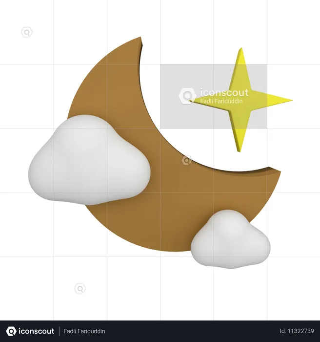 Cloudy Night  3D Icon