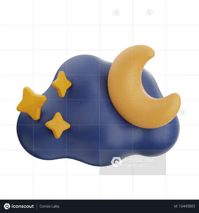 Cloudy Night  3D Icon