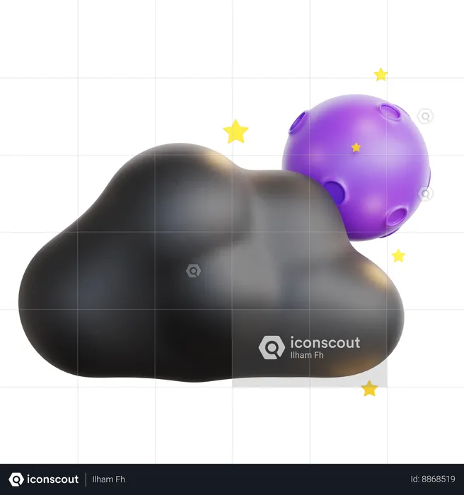 Cloudy Night  3D Icon