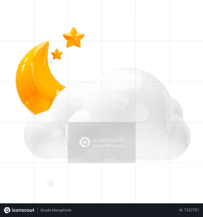 Cloudy Night  3D Icon