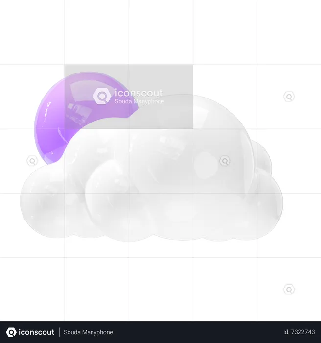 Cloudy Night  3D Icon