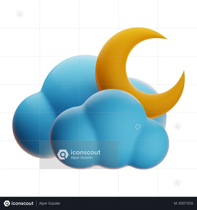 Cloudy Night  3D Icon