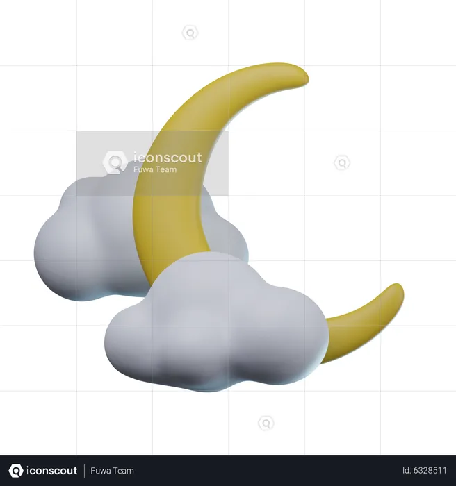 Cloudy Night  3D Icon