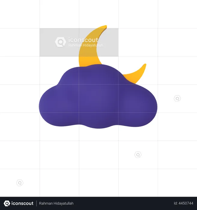 Cloudy Night  3D Illustration