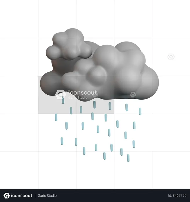 Cloudy Rain  3D Icon