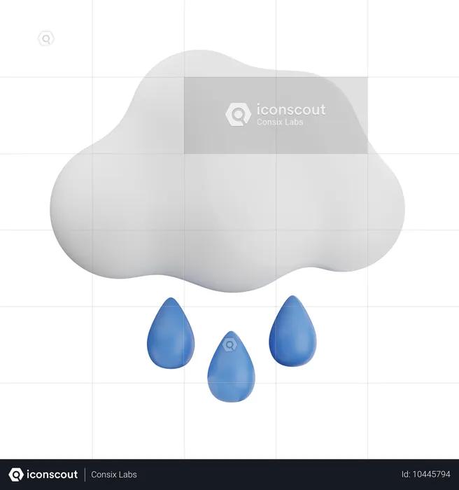 曇り雨  3D Icon