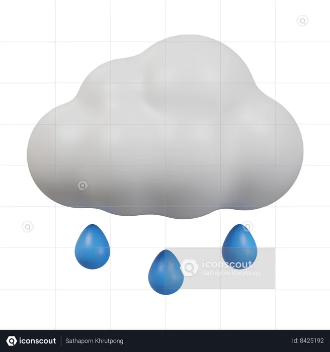 Cloudy Rain  3D Icon