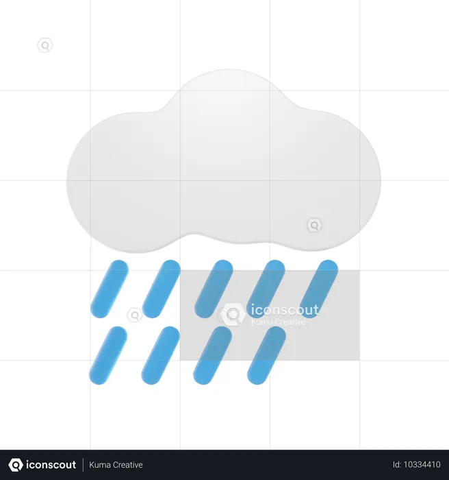 Cloudy Rain  3D Icon