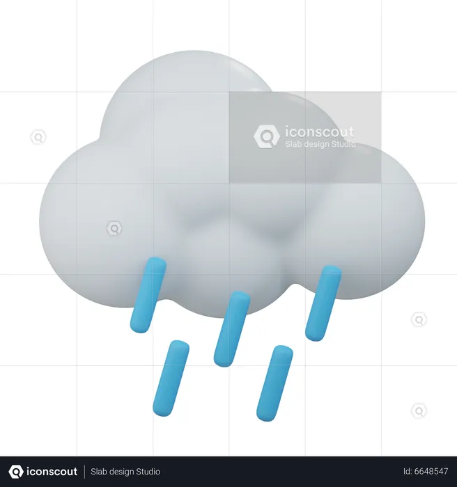 Cloudy Rain  3D Icon