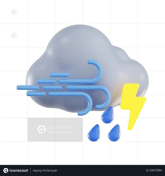 Cloudy Rain  3D Icon