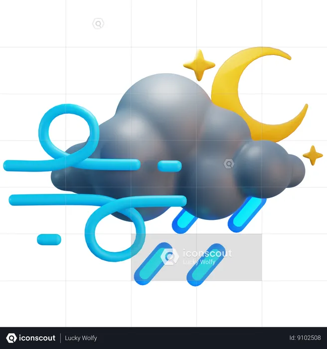 Cloudy Rain  3D Icon