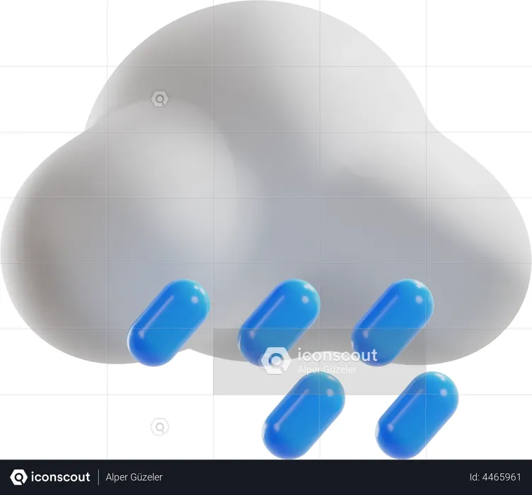 Cloudy Rain  3D Illustration