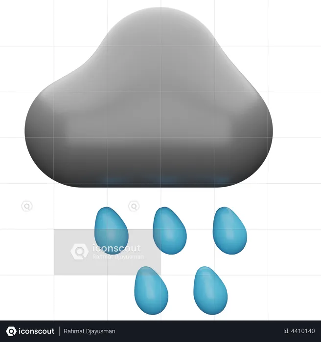 Cloudy Rain  3D Illustration