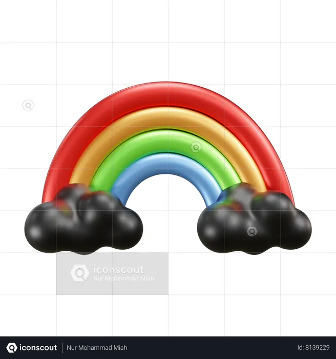 Cloudy Rainbow Weather  3D Icon