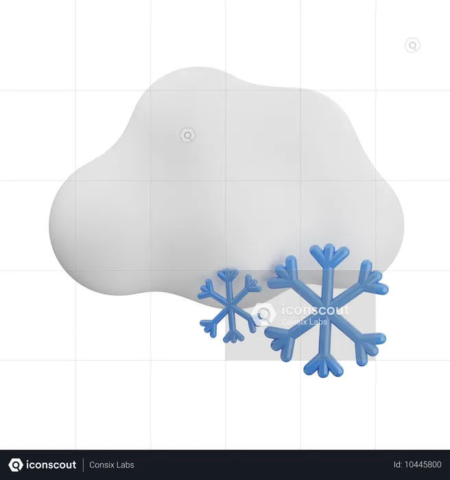 Cloudy Snow  3D Icon