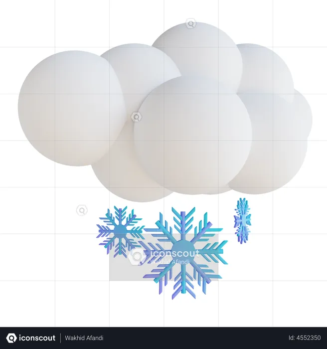 Cloudy Snow  3D Illustration