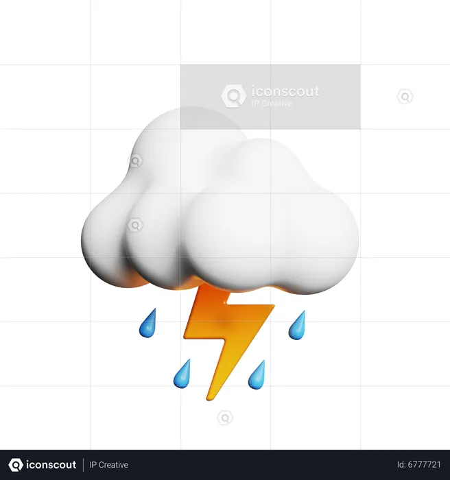 Cloudy Storm  3D Icon