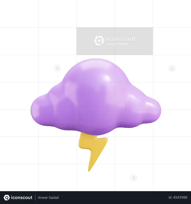 Cloudy Thunder  3D Illustration