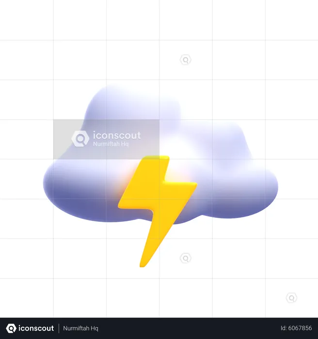 Cloudy Thunderstorm  3D Icon