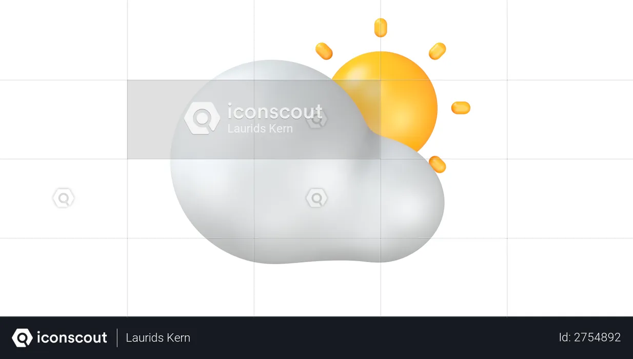 Cloudy weather  3D Illustration