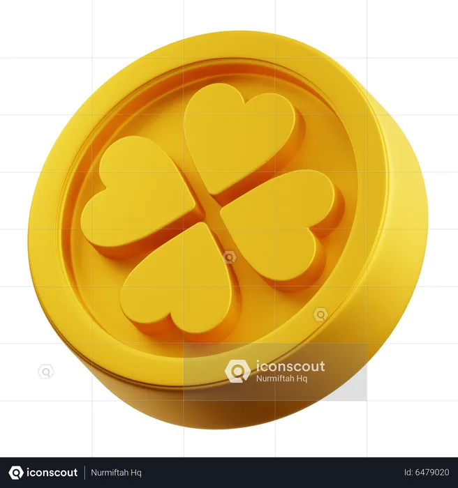 Clover Gold Coin  3D Icon
