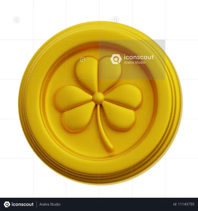 Clover Leaf Coin  3D Icon