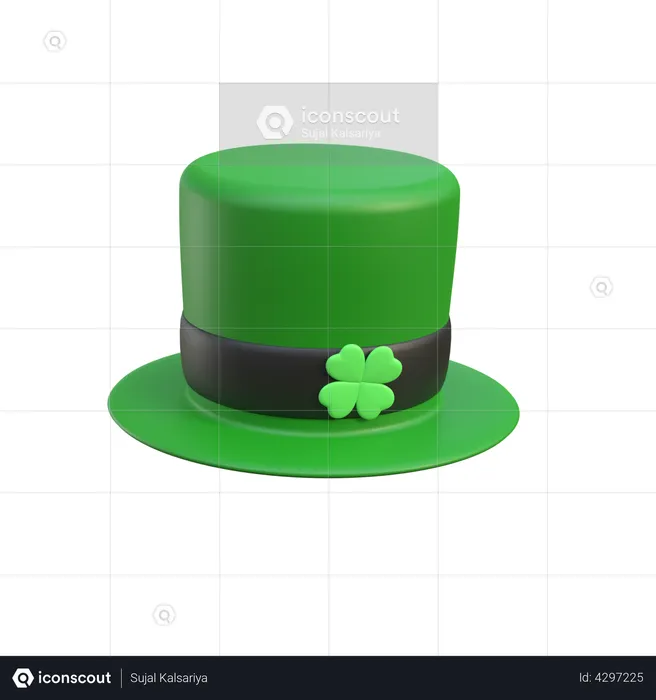 Clover Leaf Hat  3D Illustration