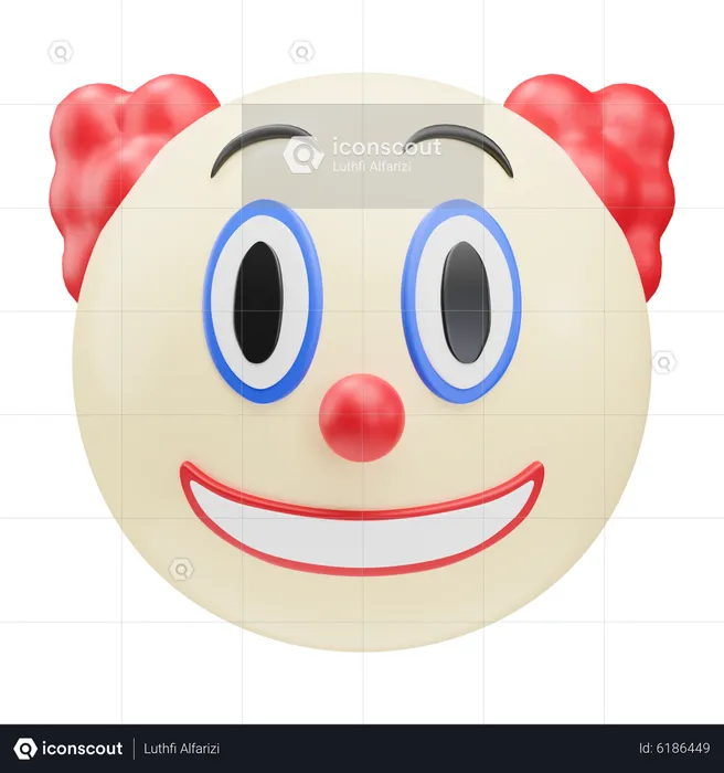 Clown Face Emoji 3D Icon