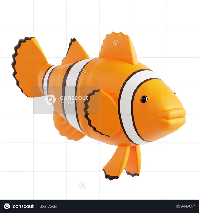 Clown Fish  3D Icon