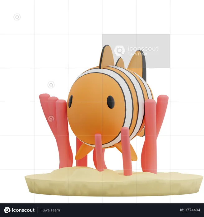 Clown Fish  3D Illustration