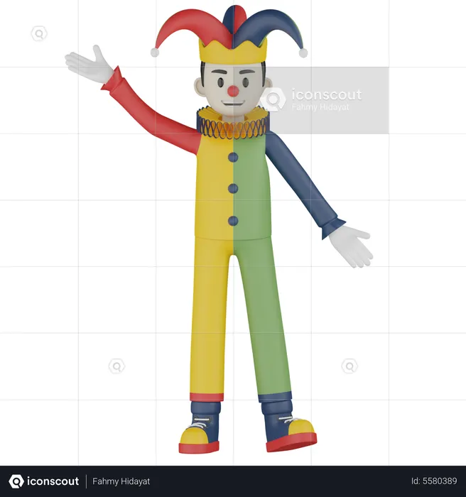 Clown Performance  3D Illustration
