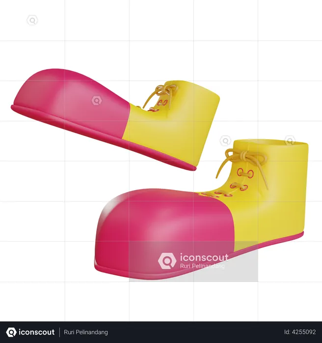 Clown Shoes  3D Illustration