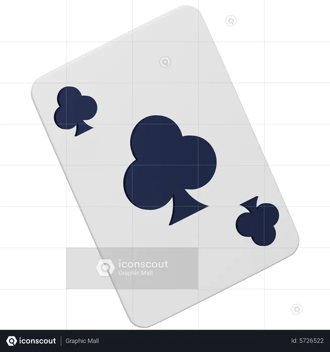 Club Poker Playing Card  3D Icon