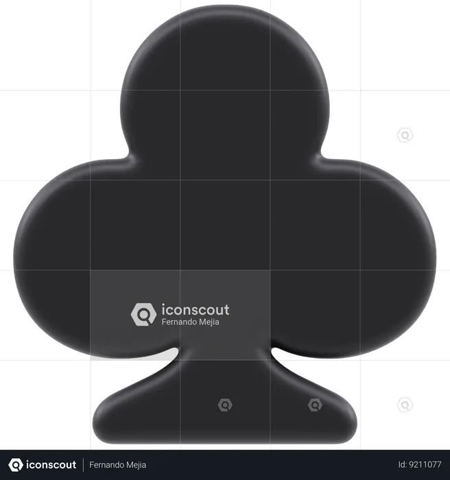 Club Suit Emoji 3D Icon