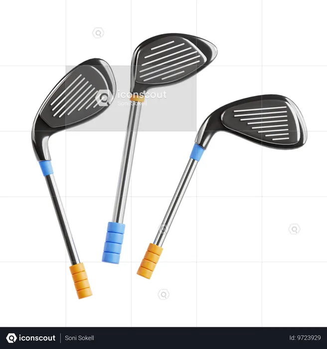 Clubs de golf  3D Icon