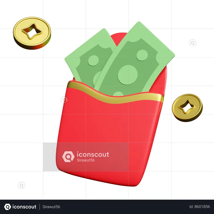 Cny Red Envelopes  3D Icon