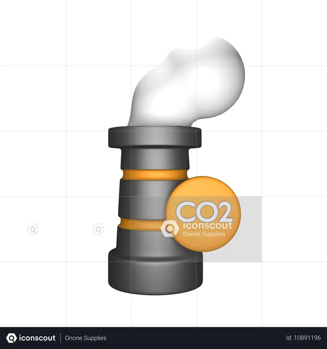 Emissão de Co2  3D Icon