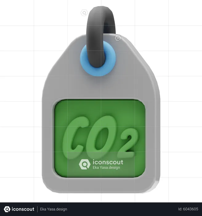 Co 2 Tag  3D Icon