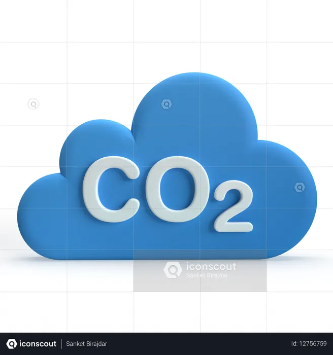 CO2  3D Icon