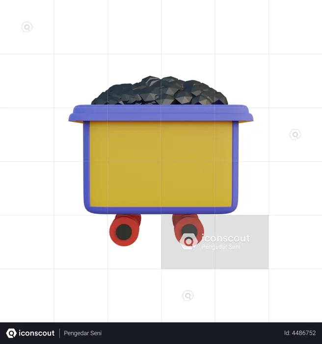 Coal Cart  3D Illustration