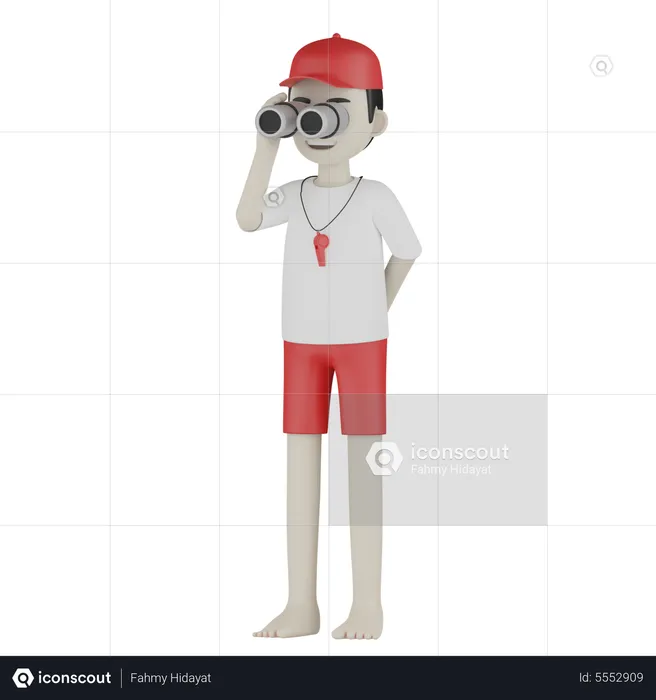 Coast Guard Searching  3D Illustration
