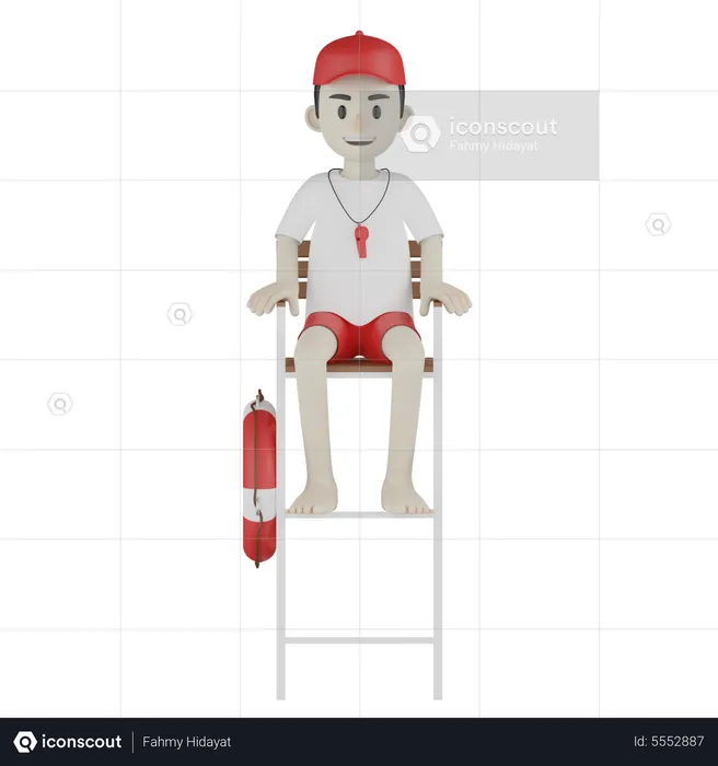 Coast Guard Seat  3D Illustration