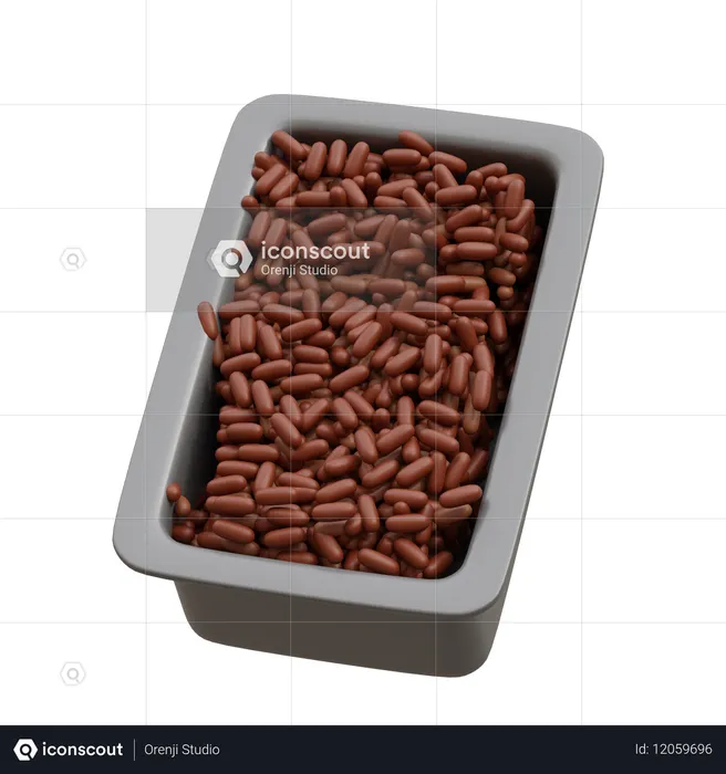 Cobertura de chispas de chocolate  3D Icon