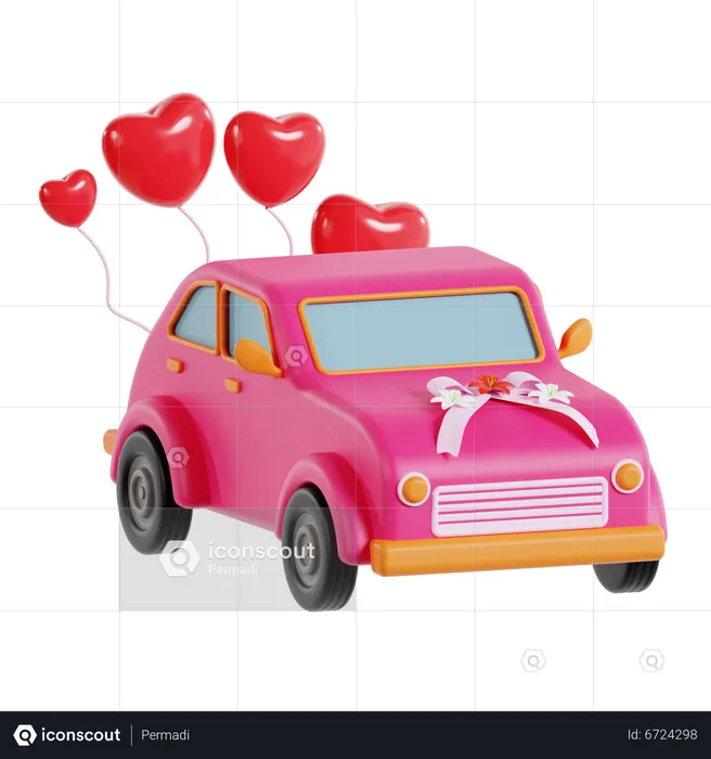 Coche de boda  3D Icon