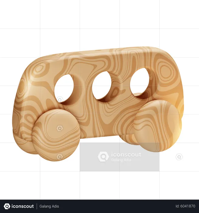 Carro de madera  3D Icon