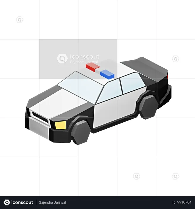 Coche de policía  3D Icon