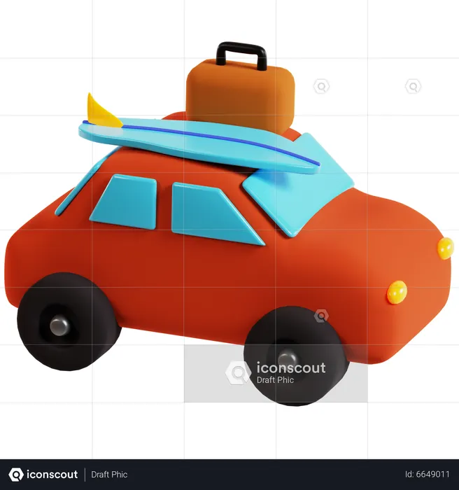 Coche de viaje  3D Icon