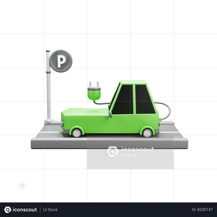 Coche eléctrico  3D Icon