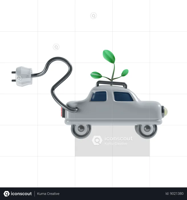 Coche eléctrico  3D Icon