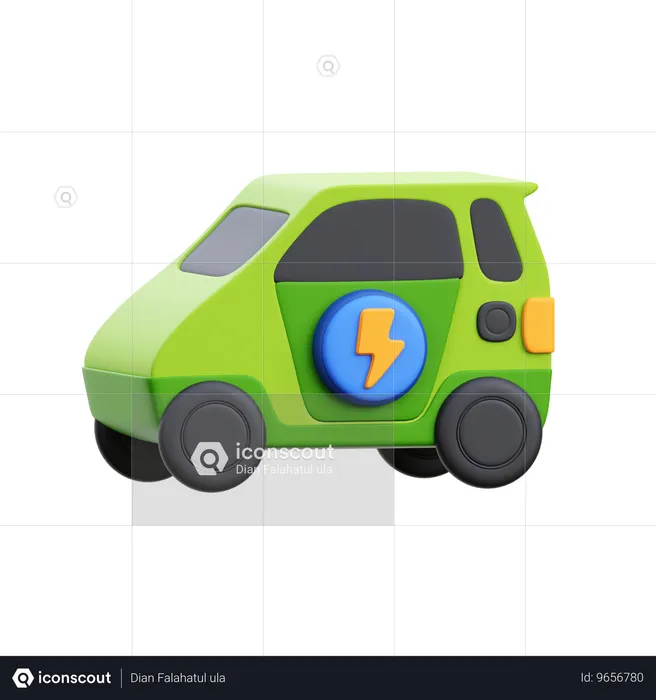 Coche eléctrico  3D Icon